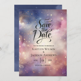 Schimmernde Himmelshardust-Hochzeiten Save The Date