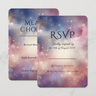 Schimmernde Himmelsstaub-Sternenhimmel-Mahlzeitenw RSVP Karte