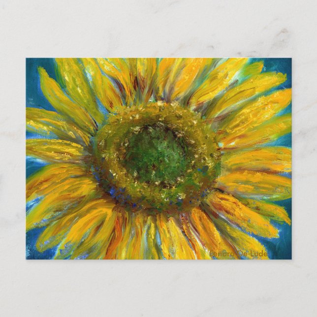 Schimmernde Kunst Sonnenblumen Postkarte (Vorderseite)
