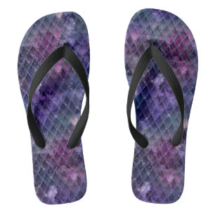 Schimmernde Lila Ombre- und Glitzer-Drachenrollen Flip Flops