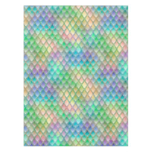Schimmernde Pastel-Regenbogen- und Glitzer-Drachen Tischdecke