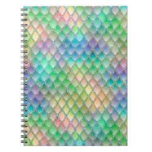 Schimmernde Pastell-Regenbogen- & Glitzer-Drachens Notizblock