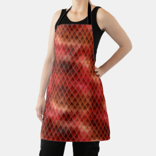 Schimmernde Red Ombre Glitzer Dragon Scales Schürze