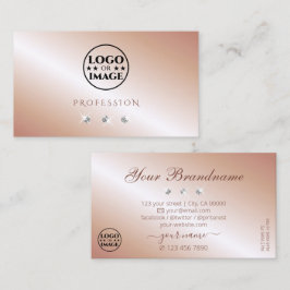 Schimmernde Rose Gold glänzende Diamanten mit Logo Visitenkarte