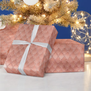 Schimmernde Rose Gold Glitzer Dragon Scales Geschenkpapier