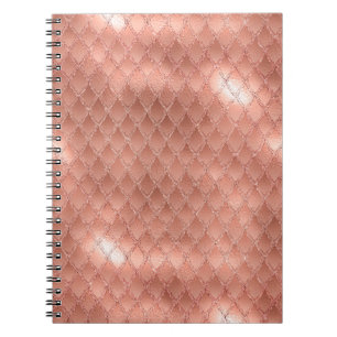 Schimmernde Rose Gold Glitzer Dragon Scales Notizblock