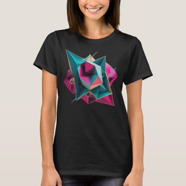 Schimmernde Rosenstrahlung T-Shirt (Vorderseite)