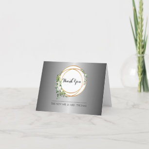 Schimmernde Silber- und Goldene Ringe Dankeskarte