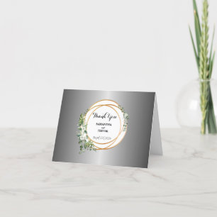 Schimmernde Silber- und Goldene Ringe Dankeskarte