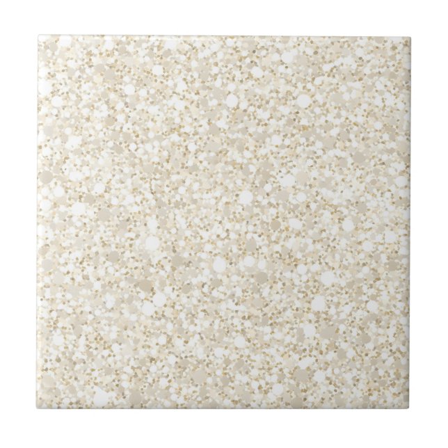 Schimmernde Tile aus Creme und Gold Glitzer Kerami Fliese (Vorderseite)