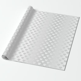Schimmernde weiße Hochzeitsherzen Geschenkpapier