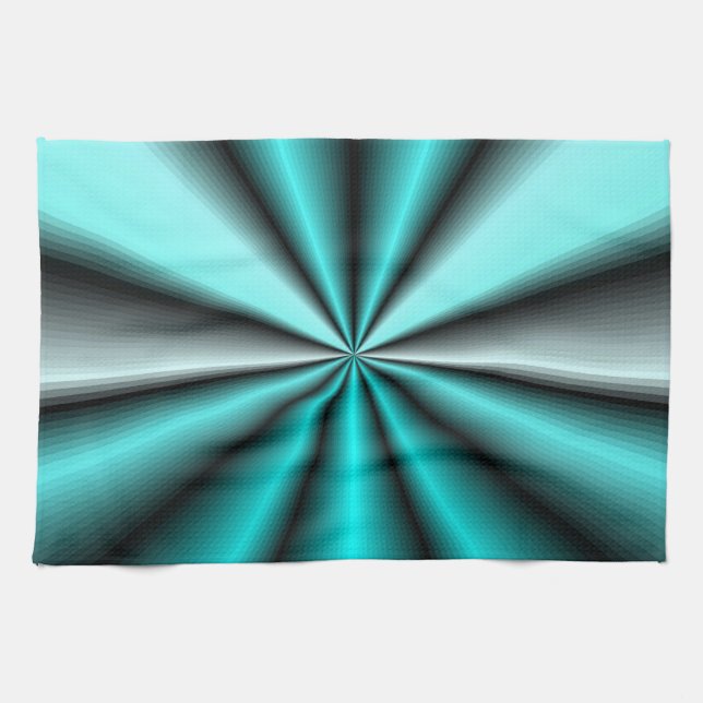 Schimmernder aquamariner Satin Geschirrtuch (Horizontal)