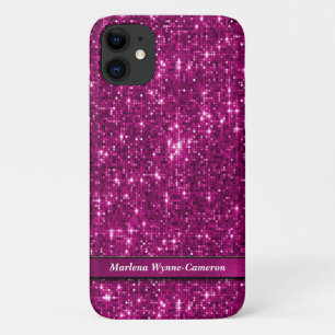 Schimmernder "Disco Ball" Vivid Magenta Rosa Glitz Case-Mate iPhone Hülle