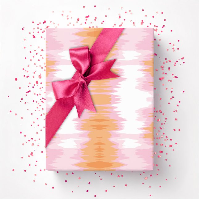 Schimmernder Ikat in Rosa und Orange Geschenkpapier (Von Creator hochgeladen)