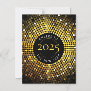 Schimmernder Kreis beleuchtet Silvester Feiertagskarte