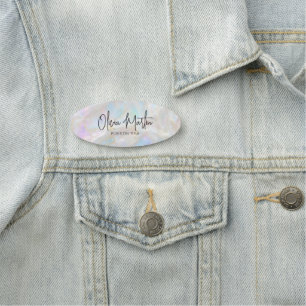 Schimmernder Opal-Irideszenz-Hintergrund Namensschild