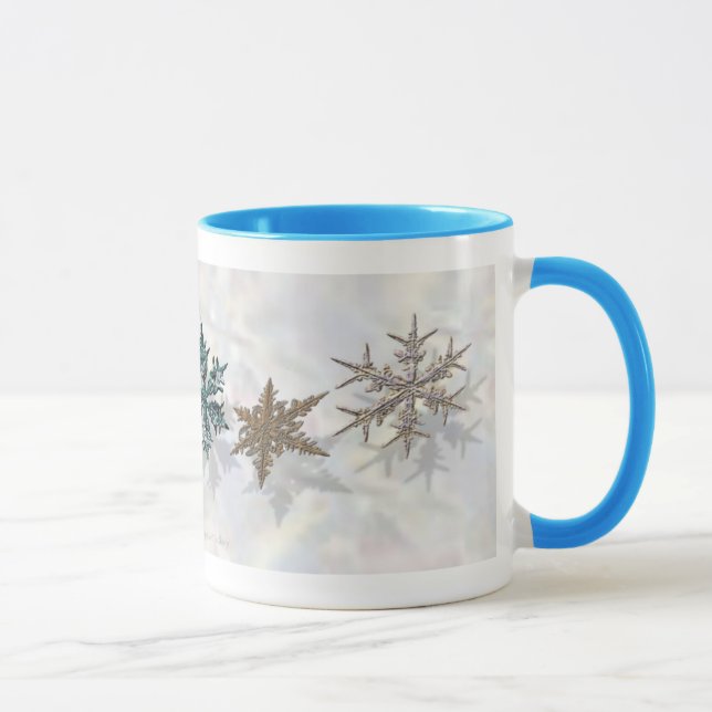 Schimmernder Schneeflocke-Trinkbehälter Tasse (Rechts)
