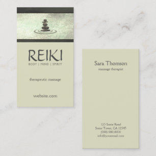 Schimmernder Zen entsteint Reiki Visitenkarte