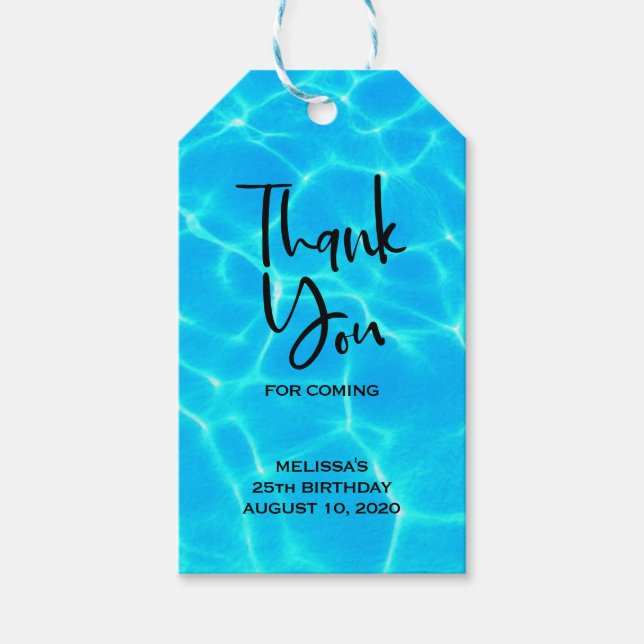 Schimmerndes Blue Pool Water Reflections Foto Geschenkanhänger (Vorderseite)