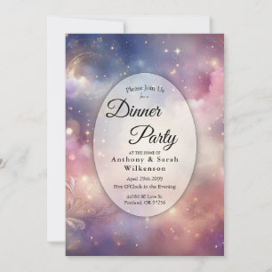 Schimmerndes Celestial Stardust Skies Dinner Party Einladung