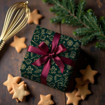 Schimmerndes goldenes und grünes Weihnachtsbackmus