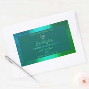 Schimmerndes Logo für Aquamarine und grüne Muster Rechteckiger Aufkleber