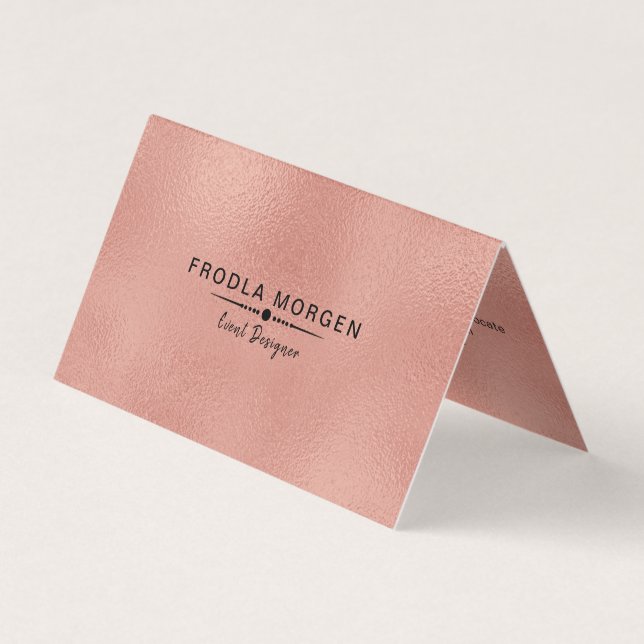 Schimmerndes Rose-Gold Moderner Hintergrund Visitenkarten (Vorderseite)