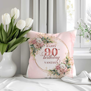 Schimmerndes Staubrosa Blumeneinlage-Kissen zum 90 Kissen