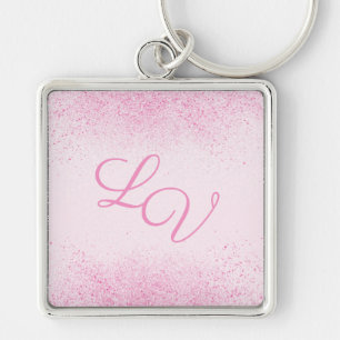Schimmerrosa Glitzer Staub Schlüsselanhänger