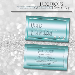 Schimmery Aquamarin mit Diamonds Herausragende Gla Visitenkarte