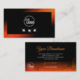 Schimmery Orange Black Sparkling Diamonds mit Logo Visitenkarte