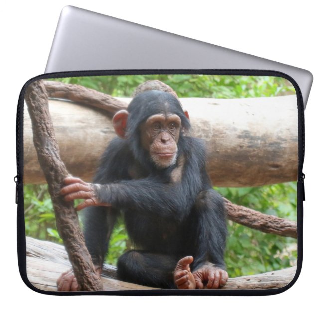 Schimpanse 001 laptopschutzhülle (Vorderseite)