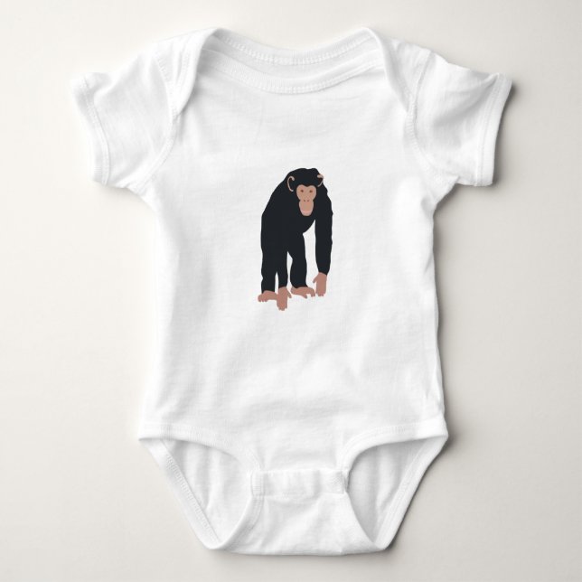 Schimpanse Affe   Baby Strampler (Vorderseite)