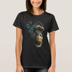 Schimpanse Affengesicht Bunte Malerei Wilder Wald  T-Shirt