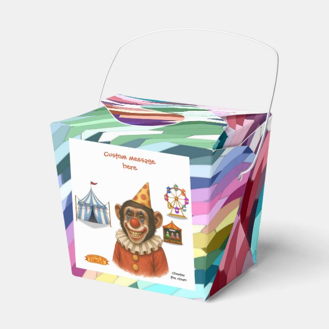 Schimpanse Clown Chester Geschenkschachtel (Vorderseite)