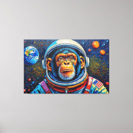 SCHIMPANSE IM ALL-2 LEINWANDDRUCK