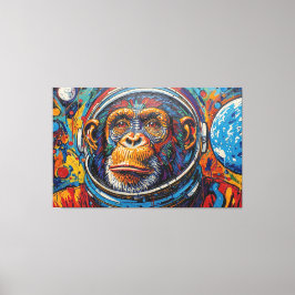 SCHIMPANSE IM WELTALL LEINWANDDRUCK
