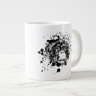 Schimpanse in Black Splash Jumbo-Tasse
