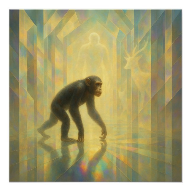 Schimpanse in der Prism Light Hall – GeoWild Art Poster (Vorderseite)