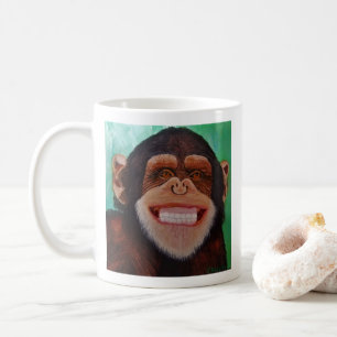 Schimpanse lächelnd Affen Print Kaffeetasse
