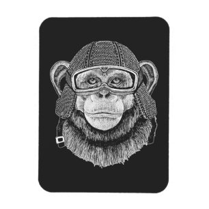 Schimpanse-Motorrad-Reiter Magnet