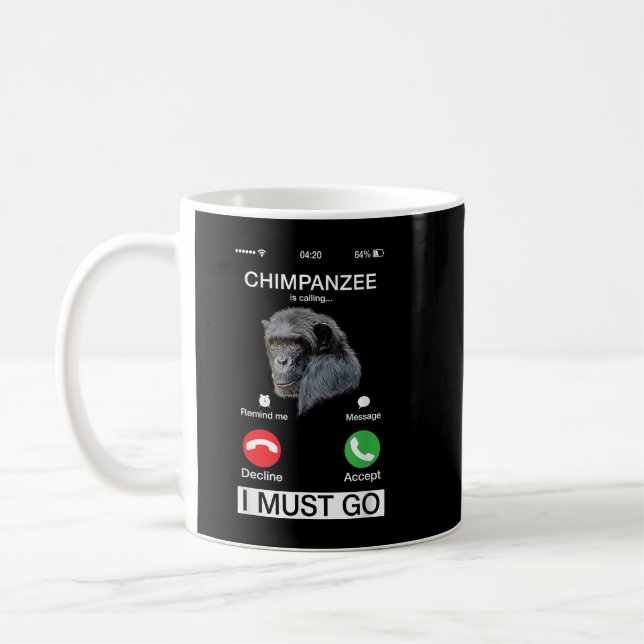 Schimpanse nennt Art Monkey Chimp Ape Tier Kaffeetasse (Links)