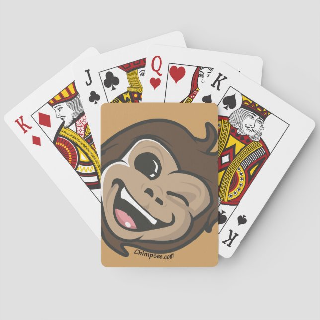 Schimpanse Niedlicher Affe Adventure Face Spielkarten (Rückseite)