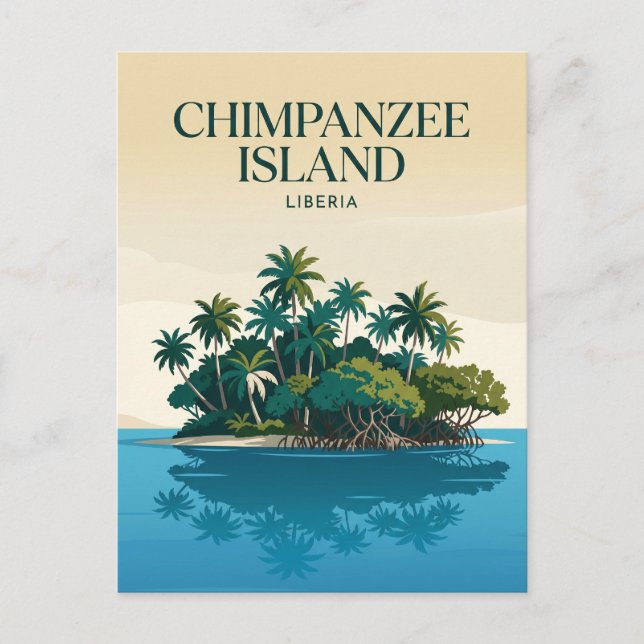Schimpansen-Insel Liberia Postkarte (Vorderseite)