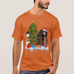 Schimpansen-Kostüm Weihnachtsmann Lichter Hut Schn T-Shirt