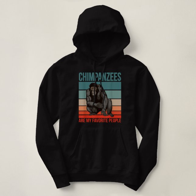 Schimpansen sind meine Lieblingsmenschen Hoodie (Design vorne)