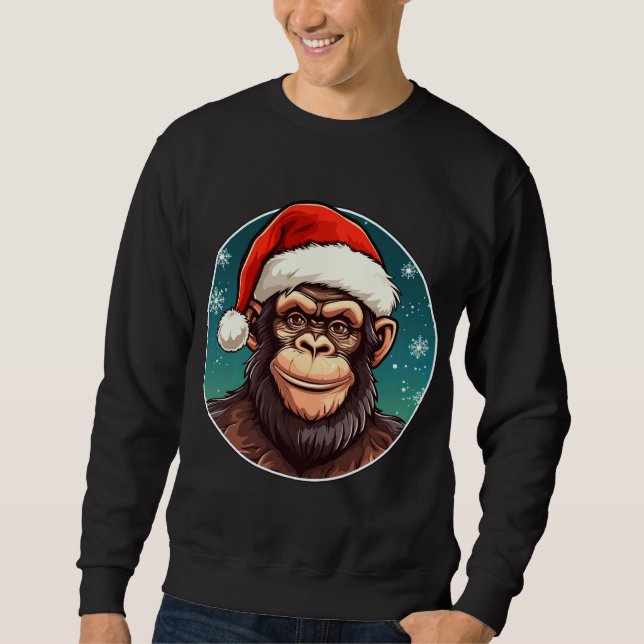 Schimpansen-Weihnachten Sweatshirt (Vorderseite)
