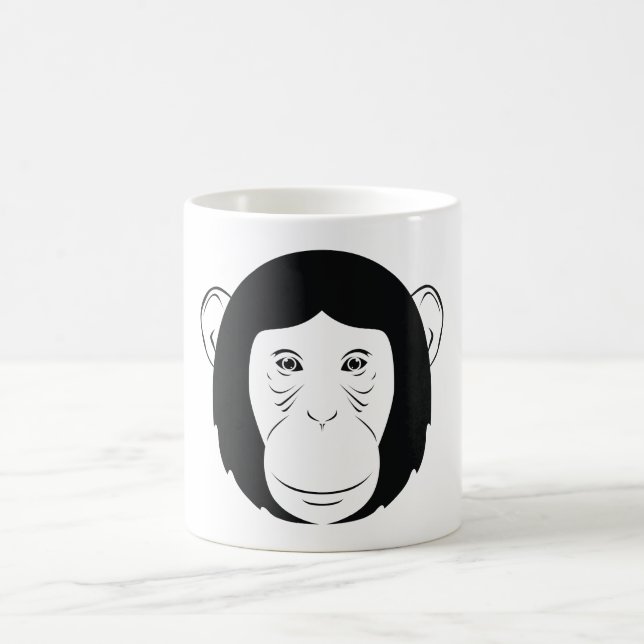 Schimpansengesicht-Silhouette Kaffeetasse (Mittel)