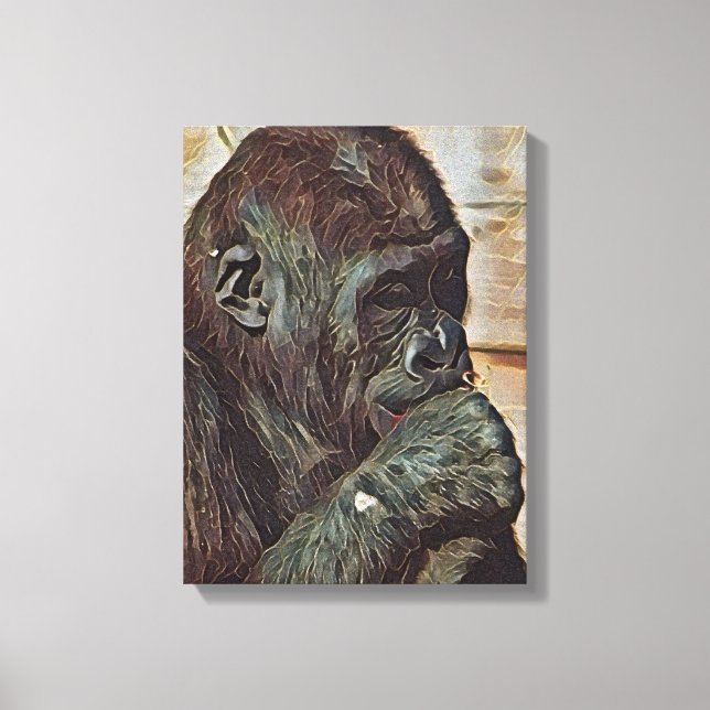 SCHIMPANSENKUNST LEINWANDDRUCK (Vorderseite)