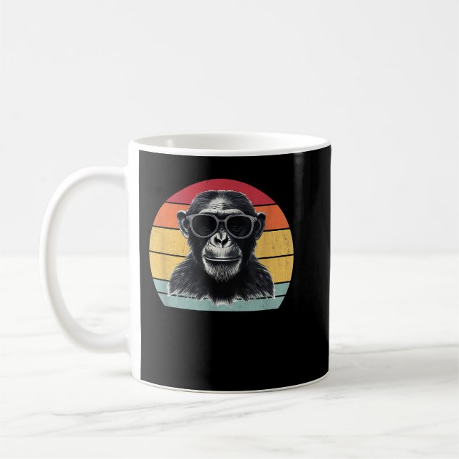 Schimpanzee Affe Vintag Chimp Affe Schimpanse Kaffeetasse (Links)